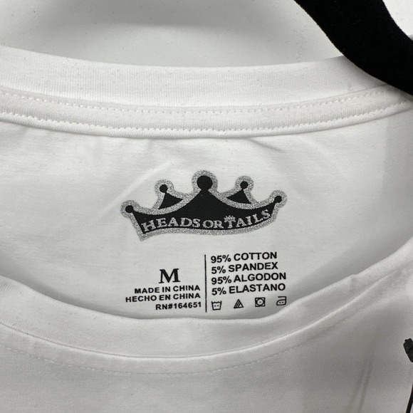 Heads Or Tails Rhinestone Skull Graphic Tee NWT Medium - Picture 6 of 8